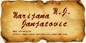 Marijana Janjatović vizit kartica